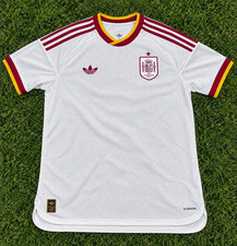 adidas Spain Soccer Jersey White/Maroon/Gold Size M Officially Licensed