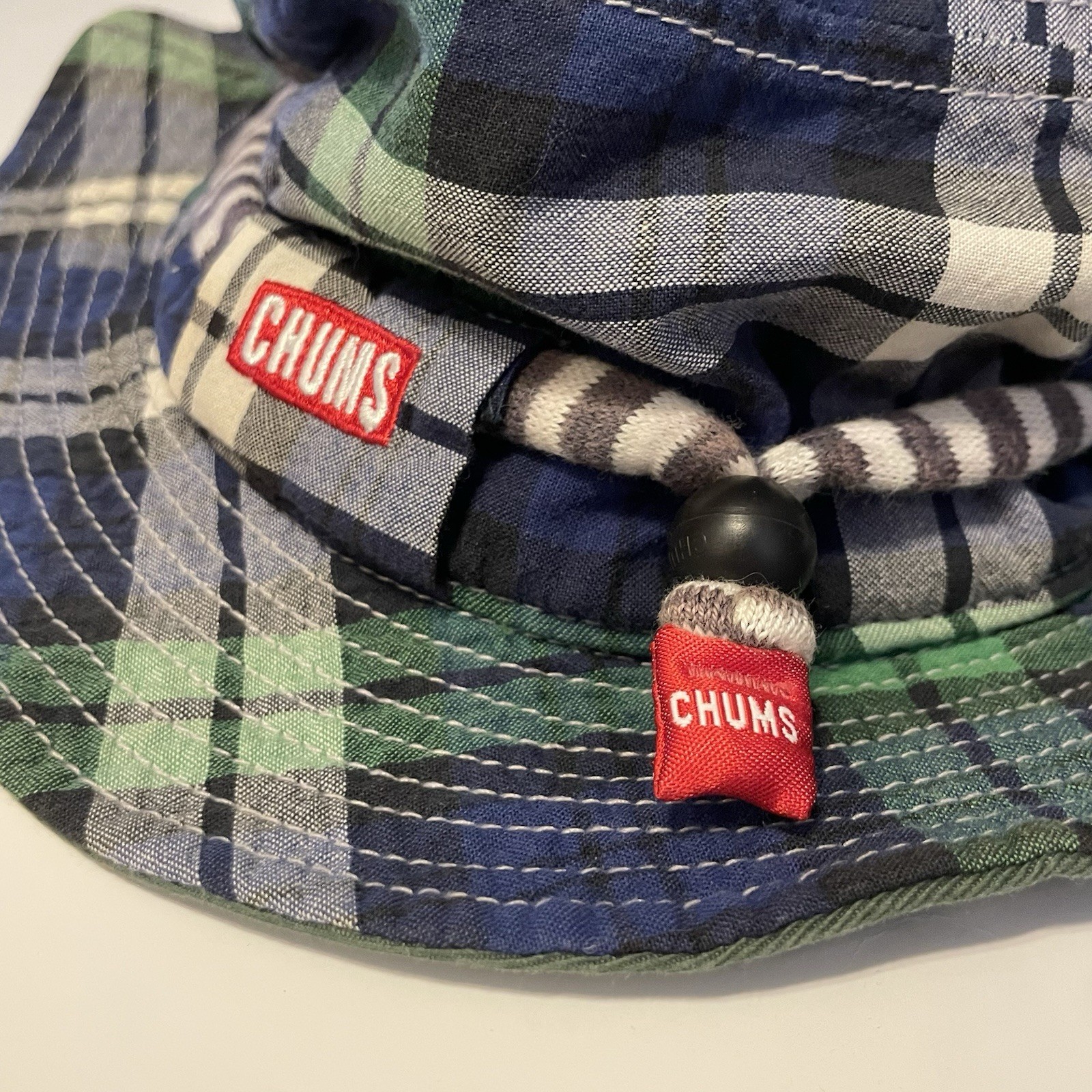 The North Face x Chums Plaid Checker Blue Green Bucket Hat Rare Unisex image 4
