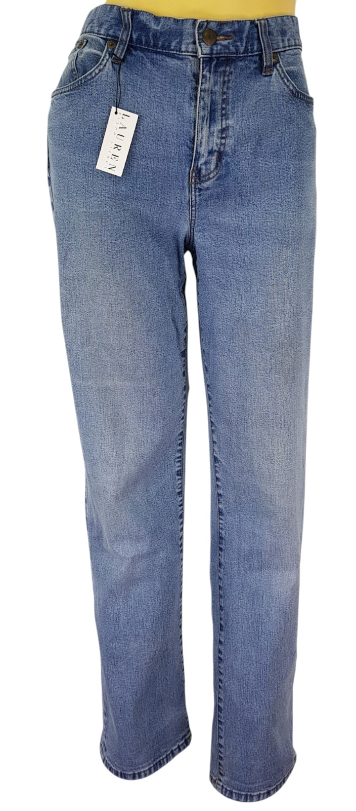 LAUREN RALPH LAUREN Womans Blue STRAIGHT JEANS High Rise - W31" - UK12 -RRP £119 image 4