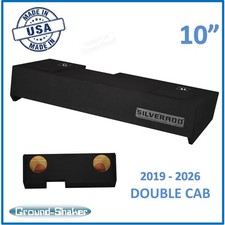 2019-2026 Chevy Silverado Double Cab Truck Sub Box 10" Dual Subwoofer Enclosure