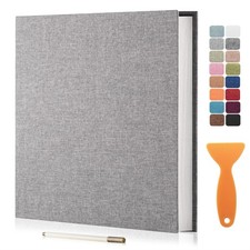 HenPisen Large Photo Album Self Adhesive Scrapbook 11"x10.6"40Pages, Grey