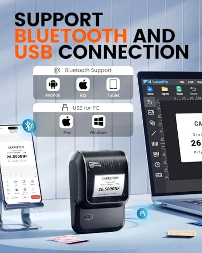 Bluetooth Label Maker M100 with Tape, Compact & Portable Black Label Printer Bluetooth Label Maker M100 with Tape, Compact & Portable Black Label Printer