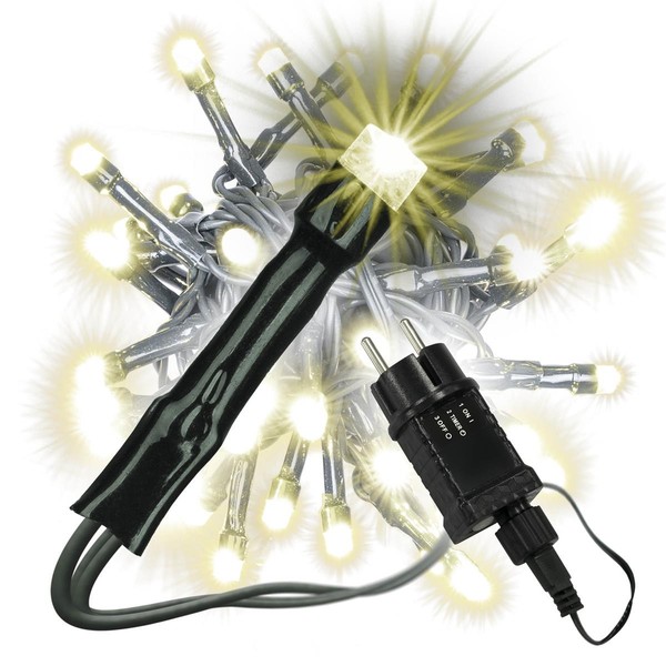 Lichterkette 40 Led Warm-Weiß GrüNes Kabel Mit Trafo Timer Weihnachtsdeko Xmas-image