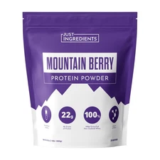 JUST INGREDIENTS Mountain Berry Protein Powder – 30-Serving Blend with 100 Gr...