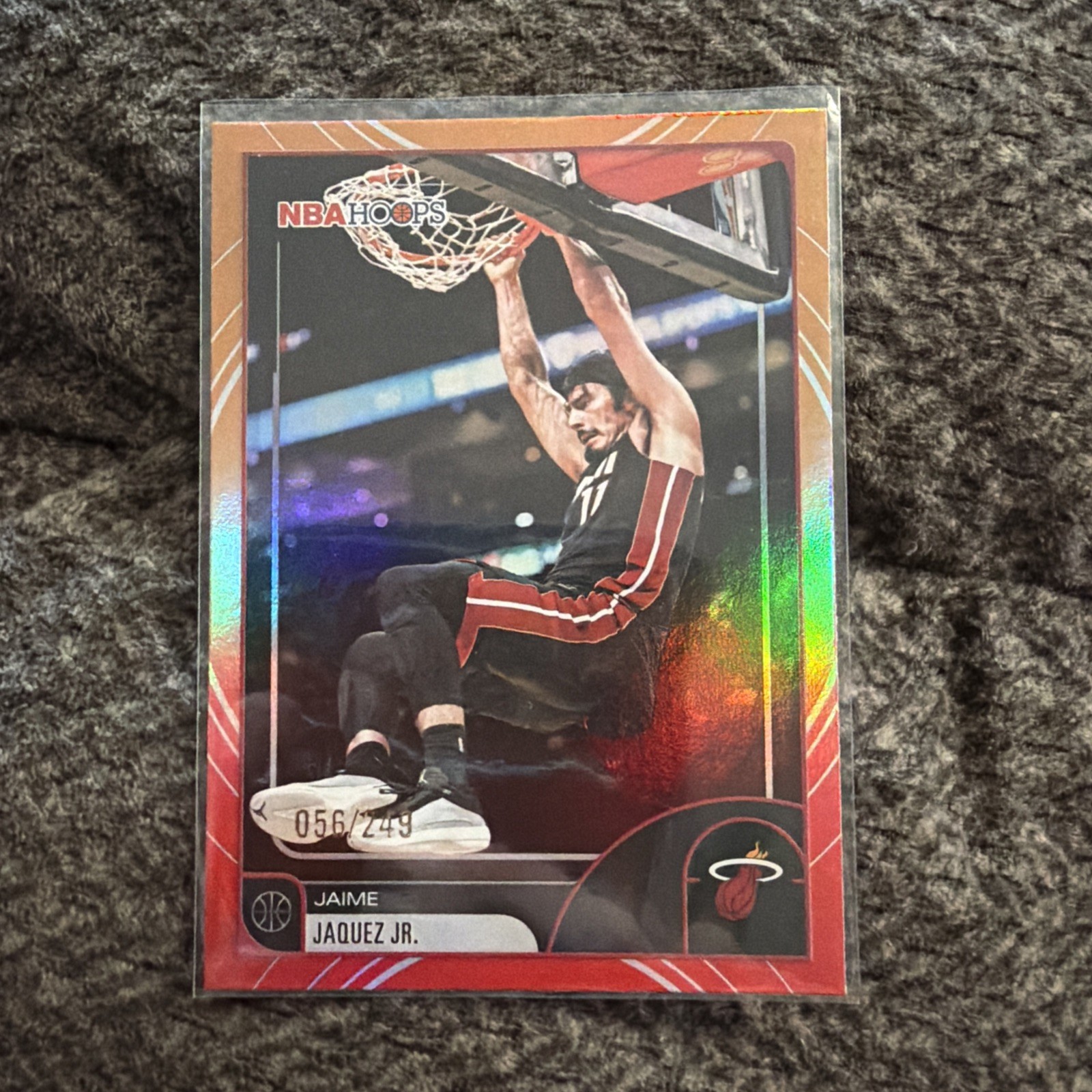 2026 Topps NBA Hoops Jaime Jaquez Jr. #223 Red and Orange Rainbow /249 Heat 