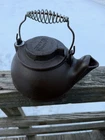 Vintage Wagner Ware Sydney Ohio Cast Iron Steam Kettle With Coil Wire Handle