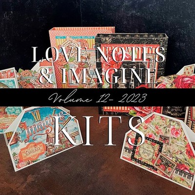 GRAPHIC 45 LOVE NOTES & IMAGINE ACCORDION ALBUMS & CARD KITS ~ 2 KITS SHIPS FREE