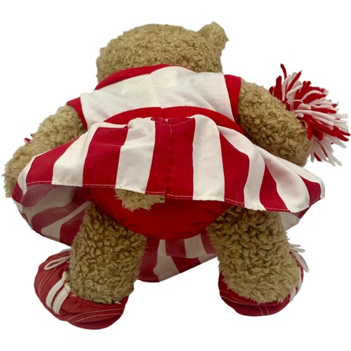 Conjunto de animadora de oso de peluche Build-A-Bear rojo blanco pompones 15" - Imagen 9 de 23