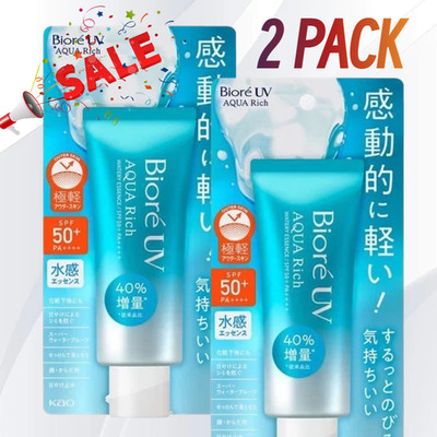 KAO Biore UV 2 PACK Aqua Rich Watery Sunscreen 70g SPF50+/PA++++