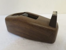 Vintage 70s Retro SCOTCH Model C-21 Weighted Tape Dispenser Faux Woodgrain