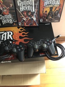 SONY Playstation2 PS2 Console - Guitar Hero Bundle - Guitar, Games, Memory Card