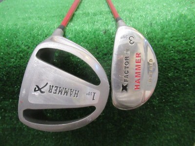HAMMER X FACTOR 10* DRIVER & HYBRID 3 SET GOLF CLUBS GRAPHITE RH