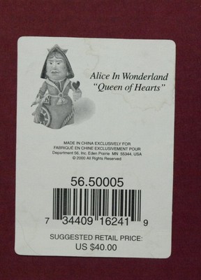 Dept 56 Candle Crown Alice in Wonderland ''Queen of Hearts'' Brand New