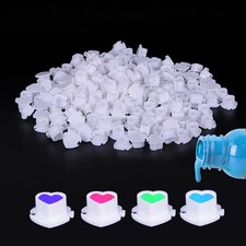 Disposable Heart Tattoo Ink Cups Anti-Slip Base Plastic Pigment Caps 200Pcs