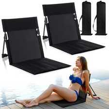 2 Pcs Foldable Poolside Chairs for Edge of Pool,Black