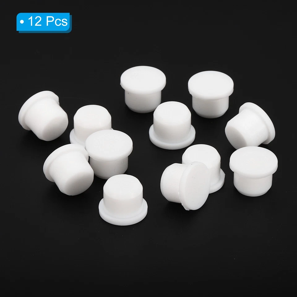 Tapón suave de goma maciza de silicona para agujero de 13-13,5 mm blanco 12 piezas Foto 3 de 4
