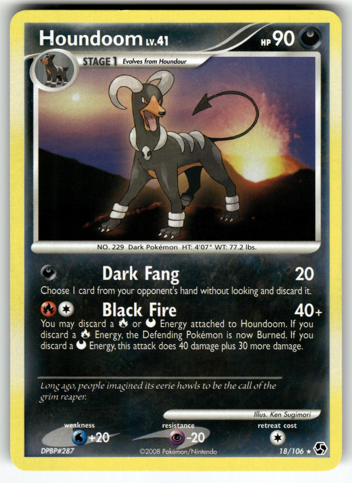 Houndoom 18/106 Rare Great Encounters Pokemon Lightly Played