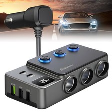 Auto KfZ Adapter 3 Fach Zigarettenanzünder Verteiler mit 5 USB 12V 24V Steckdose Auto KfZ Adapter 3 Fach Zigarettenanzünder Verteiler mit 5 USB 12V 24V Steckdose