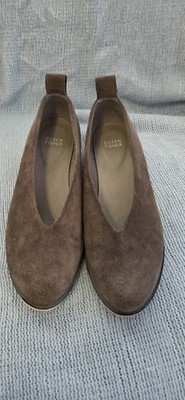 Eileen Fisher Humor Suede Shoes 8 SlipOn White Sole Wedge Elevated  Style Comfy