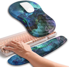 2in1 Keyboard Wrist Rest Mouse Pad Ergonomic Curve Memory Foam Support for Wrist
