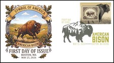 2026 American Bison First Day Cover  with Digital Color Postmark (DCP)