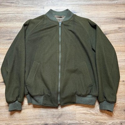 Vintage Burberrys London green wool bomber zip up Bomber jacket SZ Reg 10