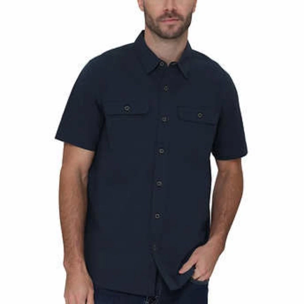 Sierra Design Men’s Short Sleeve Woven Shirt Blue
