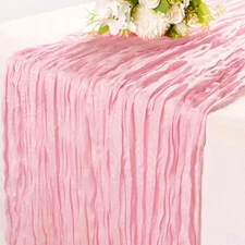 Cheesecloth Table Runner Light Pink 10FT Gauze Rustic Cheese Cloth Dining Tab...