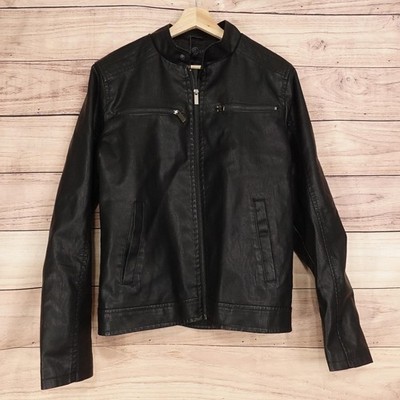 New! Soul Star Jacket Mens M Black Soft Shell Biker Full Zip Lined Pockets Moto