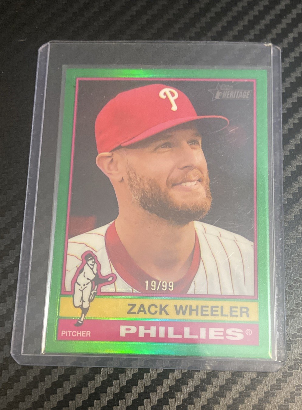 2025 Topps Heritage Chrome Green /99 65 Zack Wheeler Phillies