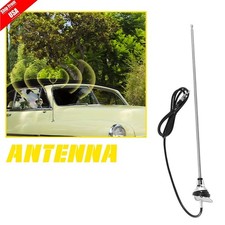 Vintage 3 Section Flexible Amfm Radio Antenna Round Base Universal Fitment