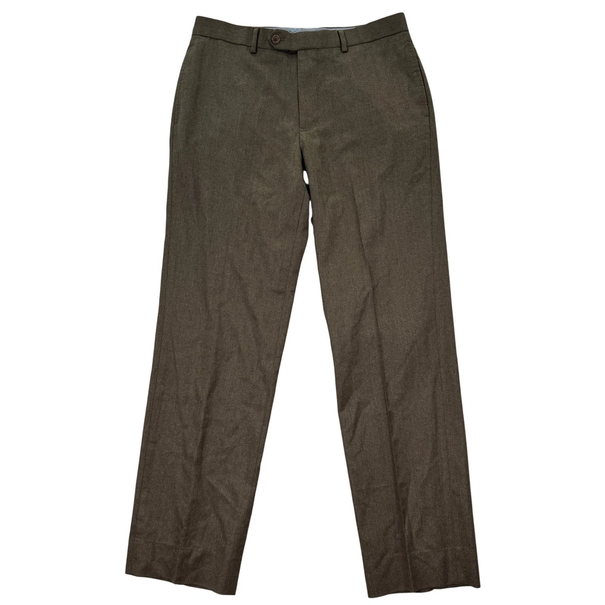 slim fit dress slacks Shop Label M Blue 100% Wool Pants main image 0