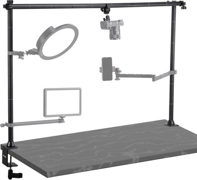 LS15 Pro Camera Desk Mount, Aluminum Overhead Camera Mount Rig, Table Multi-Devi