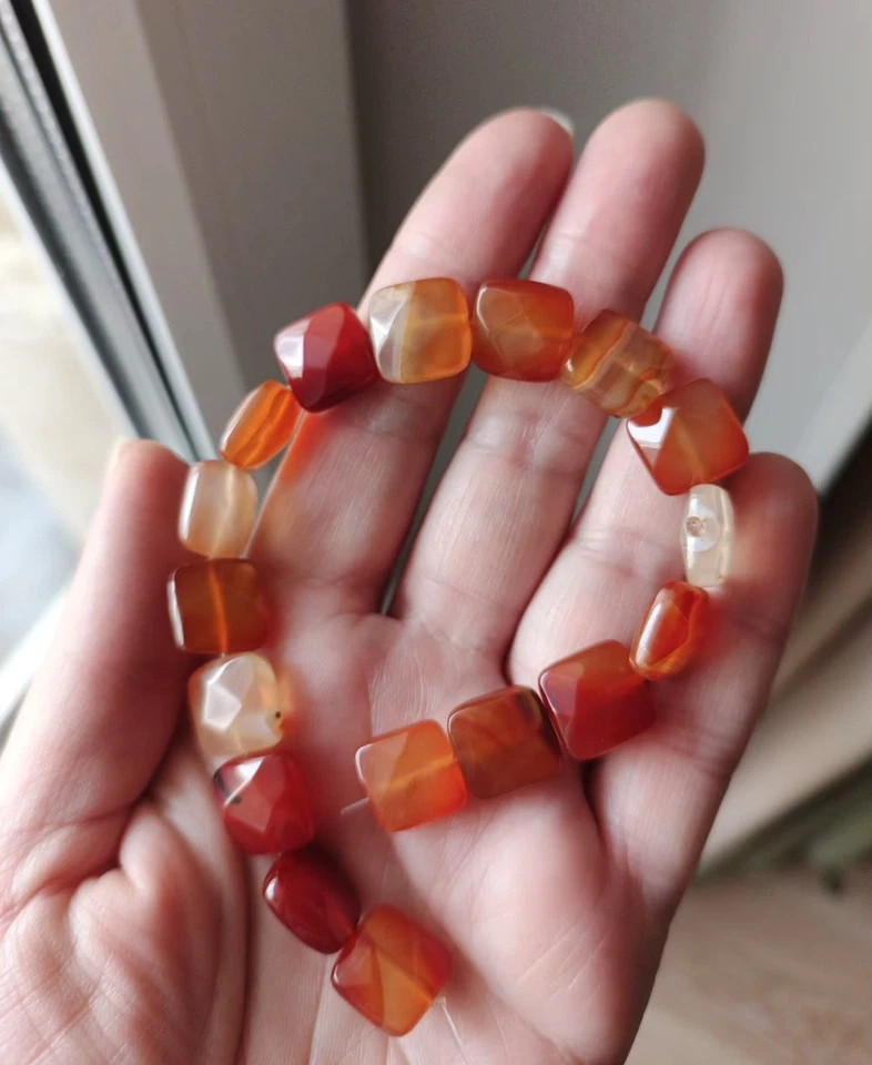 Edelstein Naturstein Rechteck facettiert Strang Kette Kettenstrang 20 cm - Bild 3 von 4