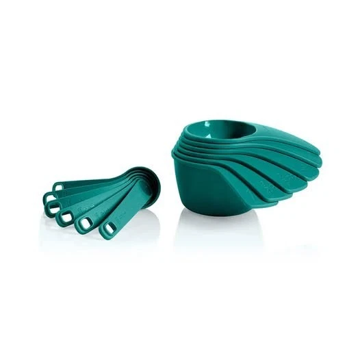 Tupperware Measuring Mates Spoon & Cup Set Hard To Find Sizes Set of 12 NEW Teal