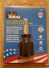 Ideal 30-945 6-in-1 Stubby Multi-Bit Screwdriver and Nut Driver USA-Made