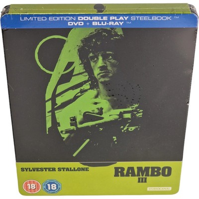 Rambo III SteelBook Blu-ray +DVD Zavvi Limited Edition 2013 Free Zone[-18]