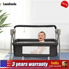 Portable Electric Baby Swing Cradle Bassinet Rocking Crib Infant w/Bluetooth NEW