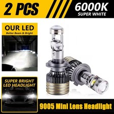 9005 Hb3 200w Mini Bi Led Projector Lens Headlight Kit 100000lm 6000k White 2pcs