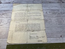 ORIGINAL WWII USS ESSEX AIRCRAFT CARRIER CREWMAN NUMBERED UNIT CITATION DOCUMENT