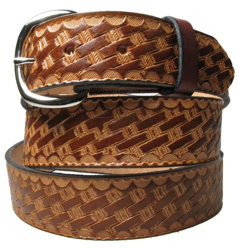 Cinturón tejido cesta 100 % cuero genuino, piel de vaca, 1-1/2" de ancho. Vendedor de EE. UU. y hecho a mano - Imagen 2 de 6
