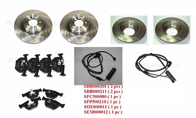 Range L322 03-05 Land Rover Front Rear Brake Rotor Disc Set Pads and Sensors Kit