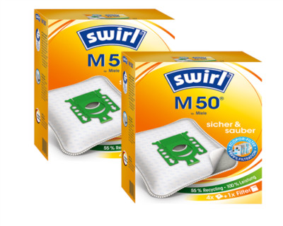 8   Staubsaugerbeutel Swirl M50  für Miele Premium-Edition S6260