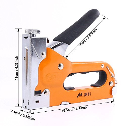 Heavy Duty Upholstery Staple Gun with 500 Staples for Wood Crafts Carpentry