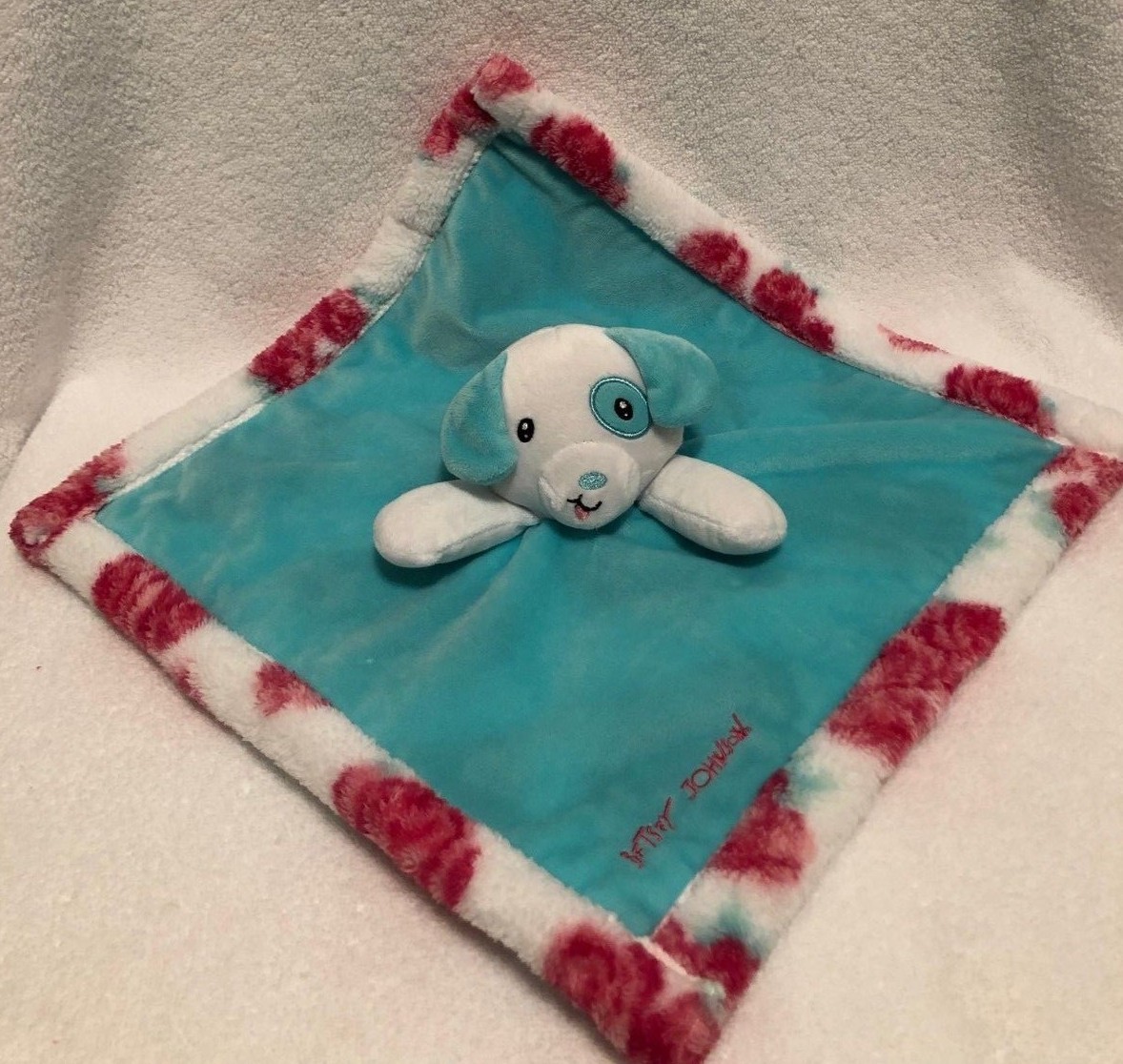 Girls Fleece Floral Baby Soft Plush Puppy Snuggle Toy Lovey 14