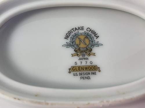 Noritake JAPAN Fine China GLENWOOD pattern 5770 GRAVY BOAT w/attached plate - Picture 5 of 9