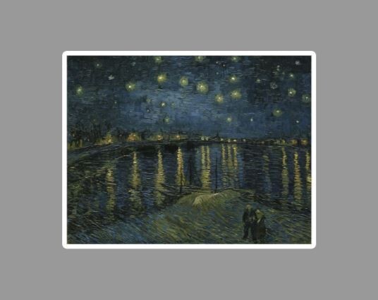 Vincent Van Gogh Starry Night on the Rhone Die Cut Glossy Vinyl Sticker
