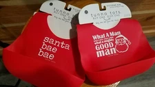 Tunno Tots Silicone Bibs Bundle Red Santa Bae Bae