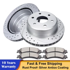 REAR Rotors Brake Pads for Chevy Tahoe Silverado Suburban GMC Sierra Yukon 1500