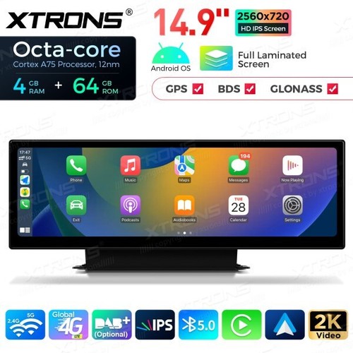 AUTORADIO CAR TABLET GPS Audi A4 A5 Android 13 WiFi 4G XTRONS Carplay Auto 14.9" - Imagen 4 de 16